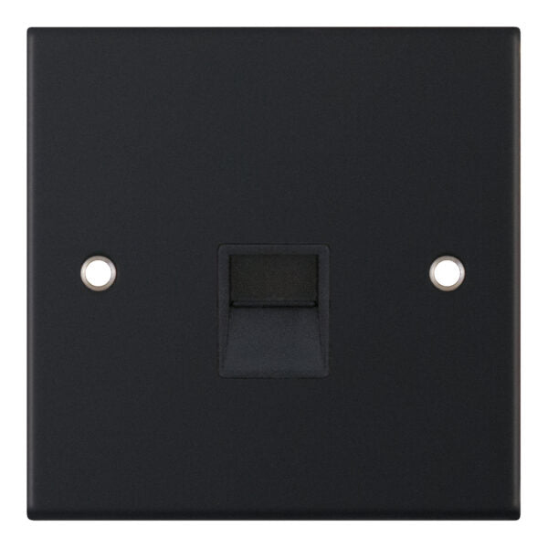 Selectric 5M 1 Gang Secondary Telephone Socket Matt Black DSL11-39