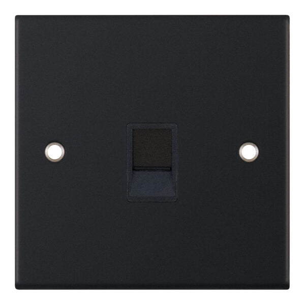Selectric 5M 1 Gang RJ11 Data Socket Matt Black DSL11-44