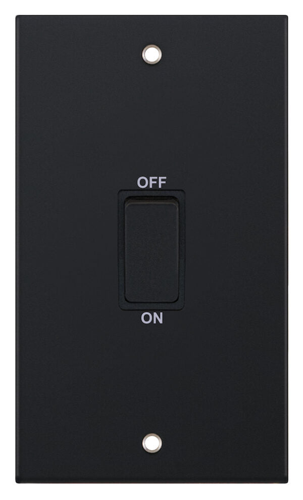 Selectric 5M 2 Gang 45A DP Switch Matt Black DSL11-48