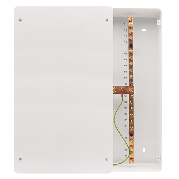 Click Essentials 40 Way Surface Mounted Equipotential Bonding Busbar EBB240S
