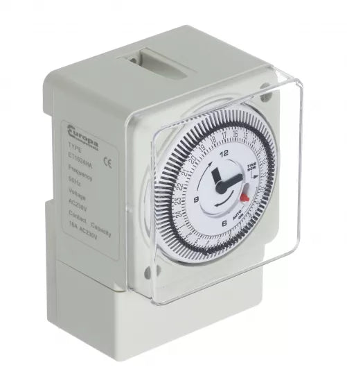 Europa 230V AC 24 Hour Analogue Time Clock Panel or Din Rail Mounted ET1624HA