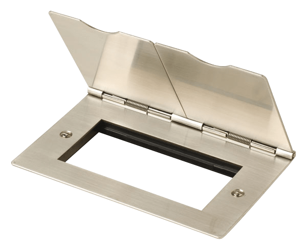 Click Essentials 13A 2 Gang Quad Aperture New Media Unfurnished Floor Socket Outlet FS312SS