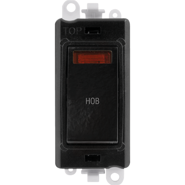 Click Gird Pro 20AX DP HOB Black Insert Switch Module with Neon GM2018NBKxx-HB
