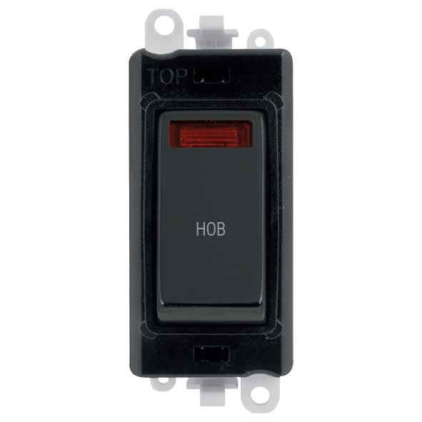 Click Gird Pro 20AX DP HOB Black Insert Switch Module with Neon GM2018NBKxx-HB