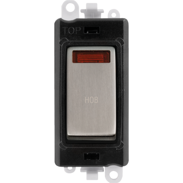 Click Gird Pro 20AX DP HOB Black Insert Switch Module with Neon GM2018NBKxx-HB