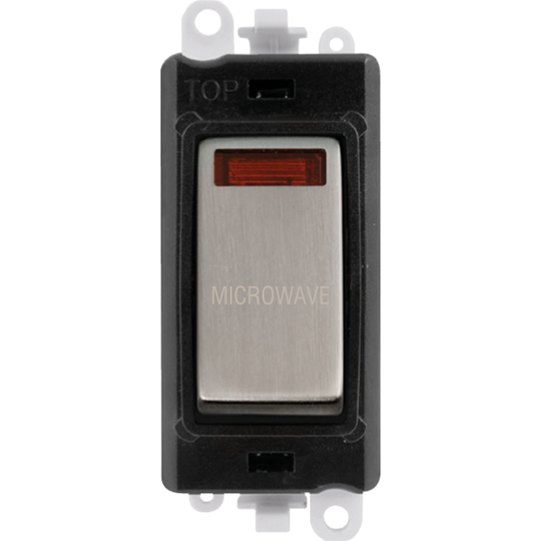 Click Gird Pro 20AX DP MICROWAVE Black Insert Switch Module with Neon GM2018NBKxx-MW