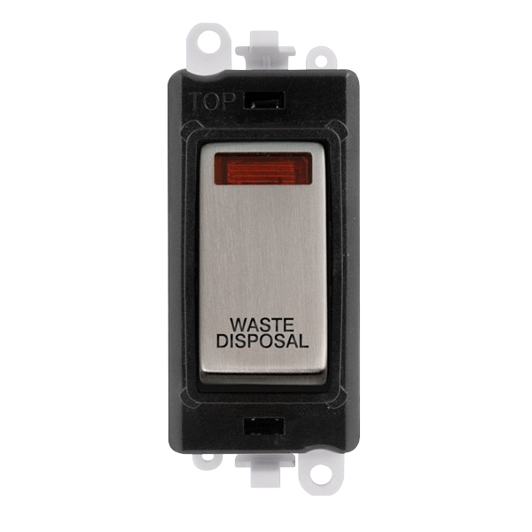 Click Gird Pro 20AX DP WASTE DISPOSAL Black Insert Switch Module with Neon GM2018NBKxx-WD