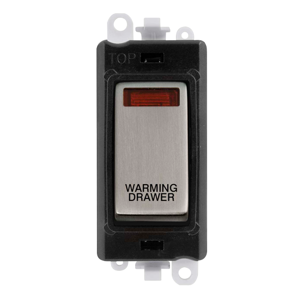 Click Gird Pro 20AX DP WARMING DRAWER Black Insert Switch Module with Neon GM2018NBKxx-WDR