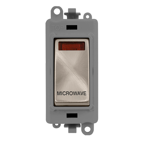 Click Gird Pro 20AX DP MICROWAVE Grey Insert Switch Module with Neon GM2018NGYxx-MW