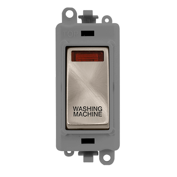 Click Gird Pro 20AX DP WASHING MACHINE Grey Insert Switch Module with Neon GM2018NGYxx-WM