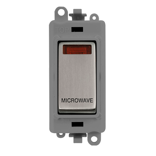 Click Gird Pro 20AX DP MICROWAVE Grey Insert Switch Module with Neon GM2018NGYxx-MW