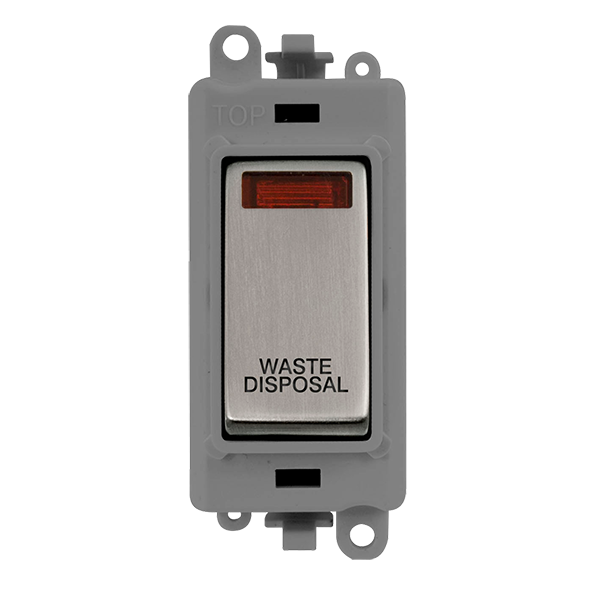 Click Gird Pro 20AX DP WASTE DISPOSAL Grey Insert Switch Module with Neon GM2018NGYxx-WD