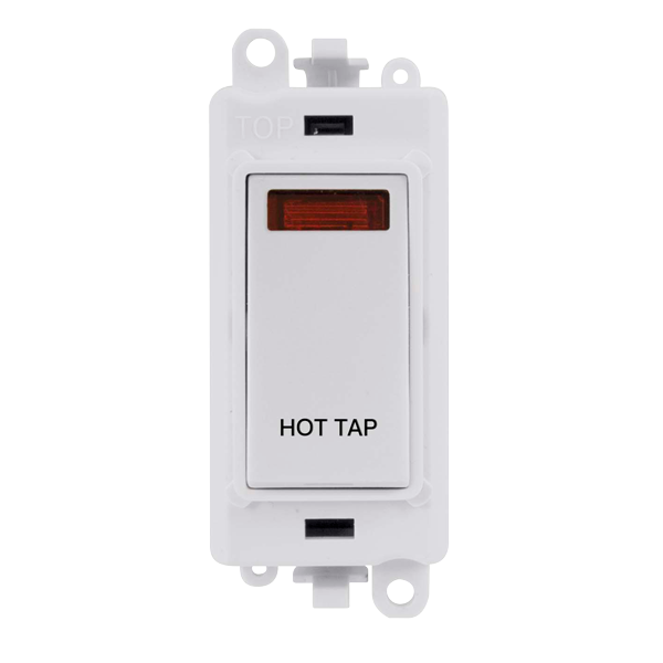 Click Gird Pro 20AX DP HOT TAP White Insert Switch Module with Neon GM2018NPWxx-HT