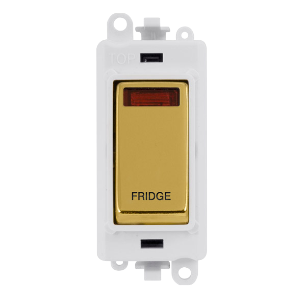 Click Gird Pro 20AX DP FRIDGE White Insert Switch Module with Neon GM2018NPWxx-FD