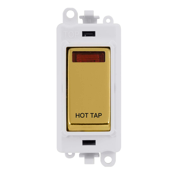 Click Gird Pro 20AX DP HOT TAP White Insert Switch Module with Neon GM2018NPWxx-HT