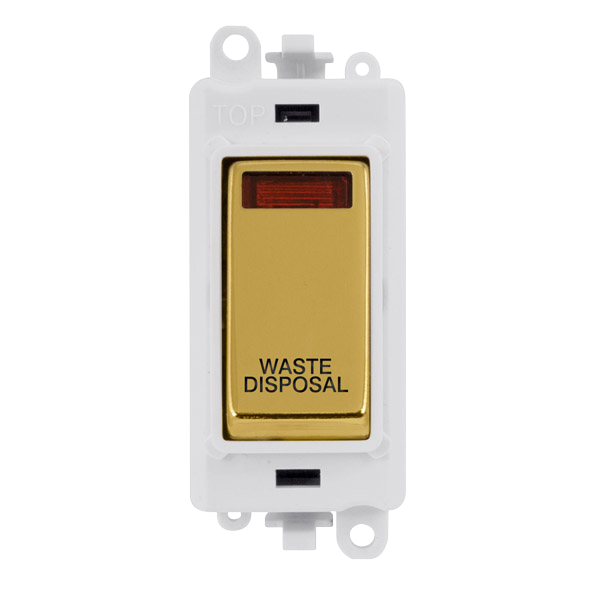 Click Gird Pro 20AX DP WASTE DISPOSAL White Insert Switch Module with Neon GM2018NPWxx-WD