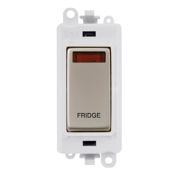 Click Gird Pro 20AX DP FRIDGE White Insert Switch Module with Neon GM2018NPWxx-FD
