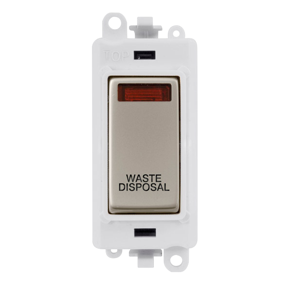 Click Gird Pro 20AX DP WASTE DISPOSAL White Insert Switch Module with Neon GM2018NPWxx-WD
