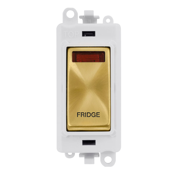 Click Gird Pro 20AX DP FRIDGE White Insert Switch Module with Neon GM2018NPWxx-FD