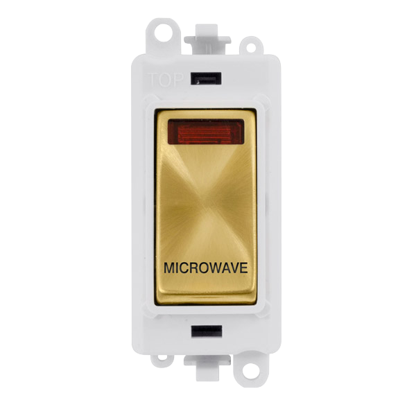 Click Gird Pro 20AX DP MICROWAVE White Insert Switch Module with Neon GM2018NPWxx-MW