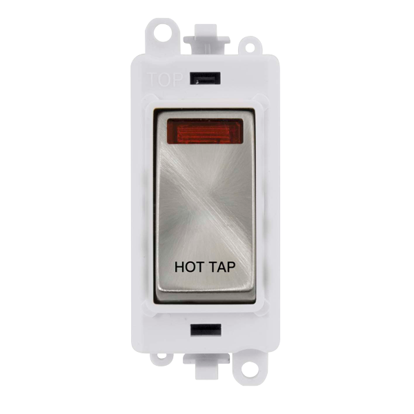 Click Gird Pro 20AX DP HOT TAP White Insert Switch Module with Neon GM2018NPWxx-HT