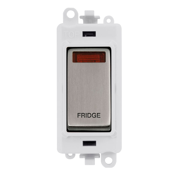 Click Gird Pro 20AX DP FRIDGE White Insert Switch Module with Neon GM2018NPWxx-FD