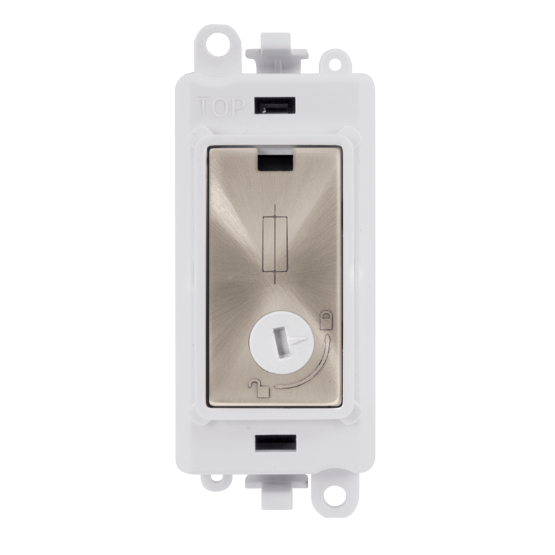 Click Gird Pro 13A Fused Lockable White Insert Module GM2047-LPWxx