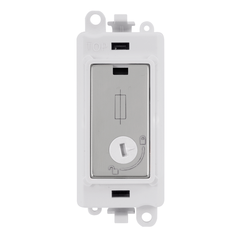 Click Gird Pro 13A Fused Lockable White Insert Module GM2047-LPWxx