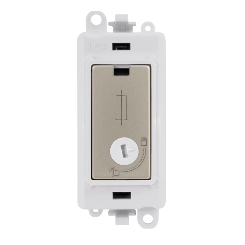 Click Gird Pro 13A Fused Lockable White Insert Module GM2047-LPWxx