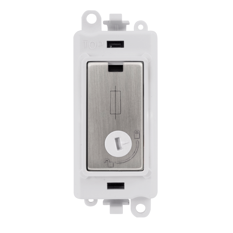 Click Gird Pro 13A Fused Lockable White Insert Module GM2047-LPWxx