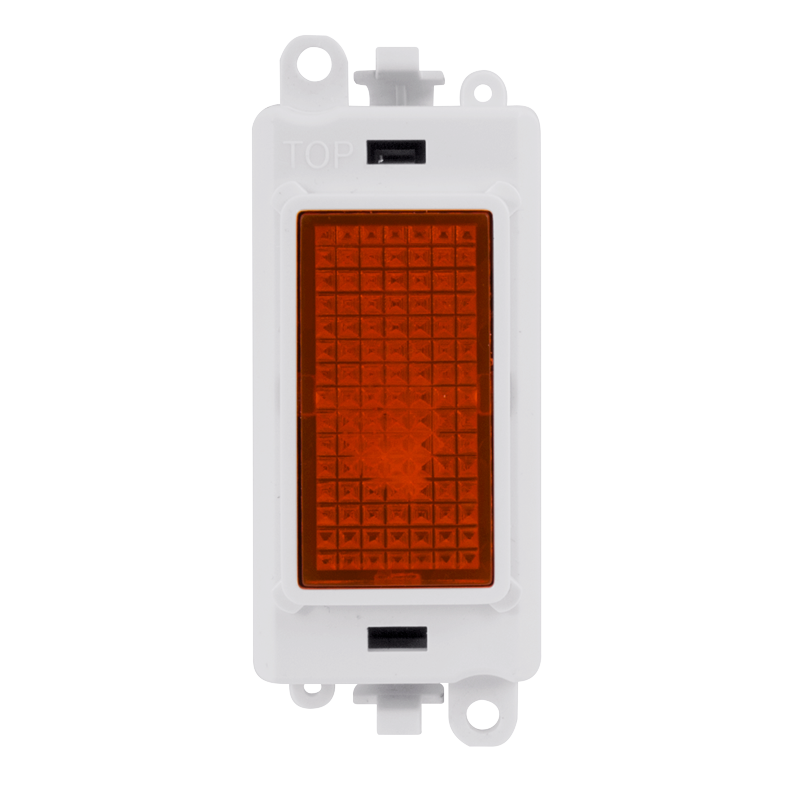 Click Grid Pro 240V Amber Indicator White Insert Module GM2081PW
