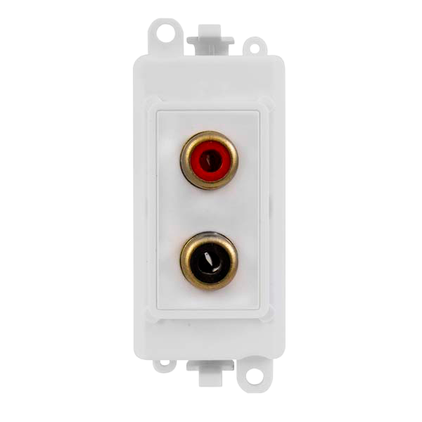 Click Grid Pro Twin RCA Phono Outlet Module GM2490xx