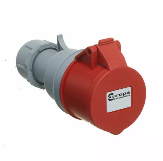 Europa IP44 415V 32A 3P+E Red In Line Socket Coupler IS324N