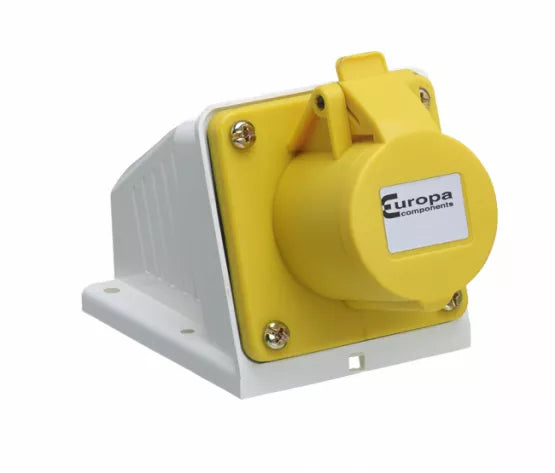 Europa IP44 110V 16A 2P+E Yellow Surface Socket ISS163F
