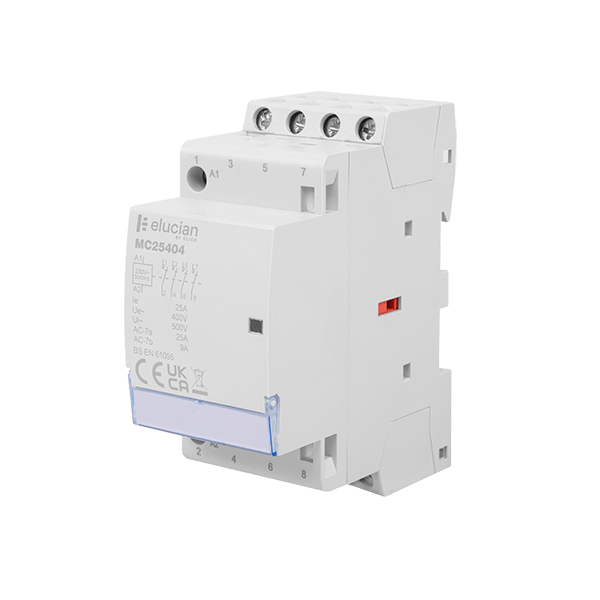 Click Elucian 4 Pole 2 Module 25A Contactor 4 x Normally Closed Contacts MC25404