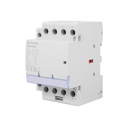 Click Elucian 4 Pole 3 Module 40A Contactor 4 x Normally Closed Contacts MC40404