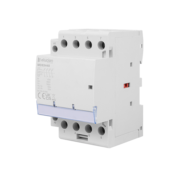 Click Elucian 4 Pole 3 Module 63A Contactor 4 x Normally Open Contacts MC63440