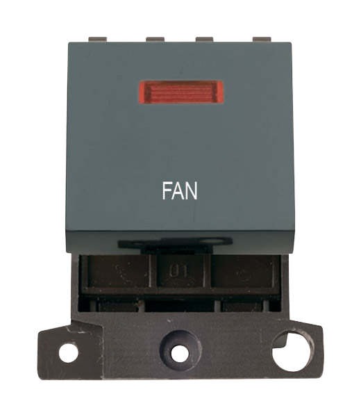 Click MiniGrid 20A DP FAN Switch Module with Neon (Twin Width) MD023xx-FN