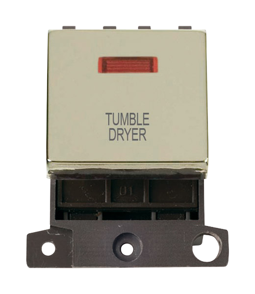 Click MiniGrid 20A DP TUMBLE DRYER Switch Module with Neon (Twin Width) MD023xx-TD