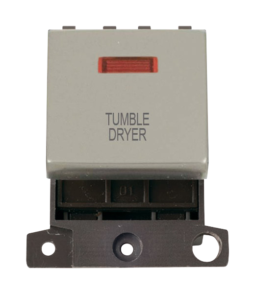Click MiniGrid 20A DP TUMBLE DRYER Switch Module with Neon (Twin Width) MD023xx-TD