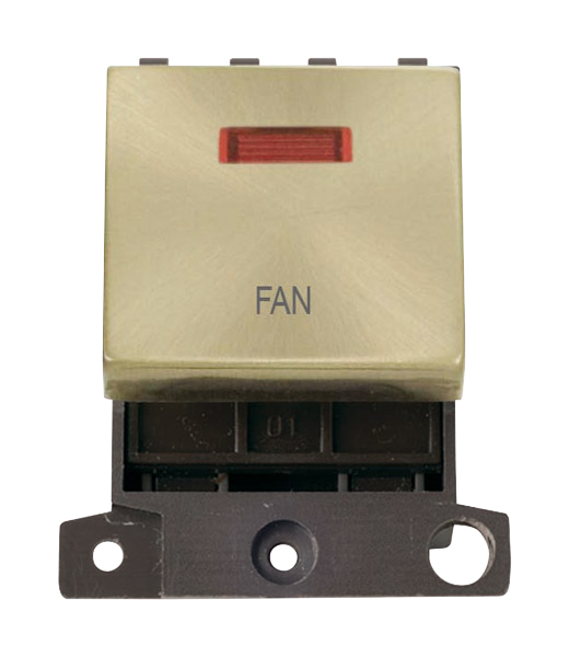 Click MiniGrid 20A DP FAN Switch Module with Neon (Twin Width) MD023xx-FN