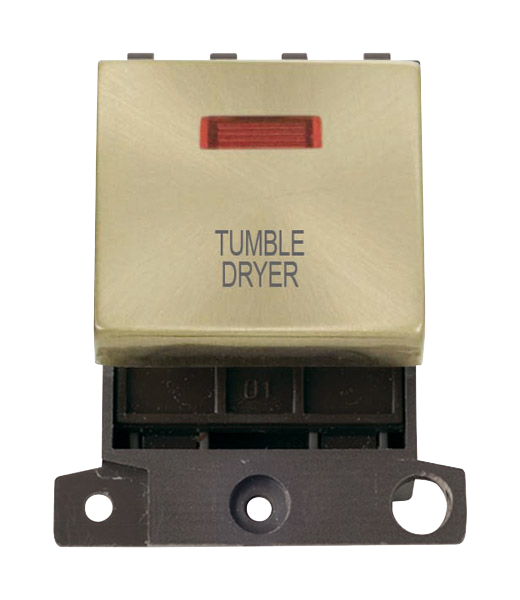 Click MiniGrid 20A DP TUMBLE DRYER Switch Module with Neon (Twin Width) MD023xx-TD