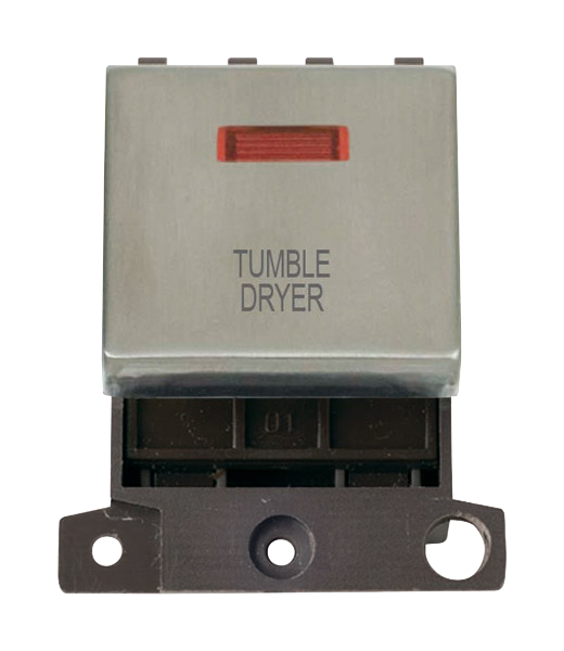 Click MiniGrid 20A DP TUMBLE DRYER Switch Module with Neon (Twin Width) MD023xx-TD