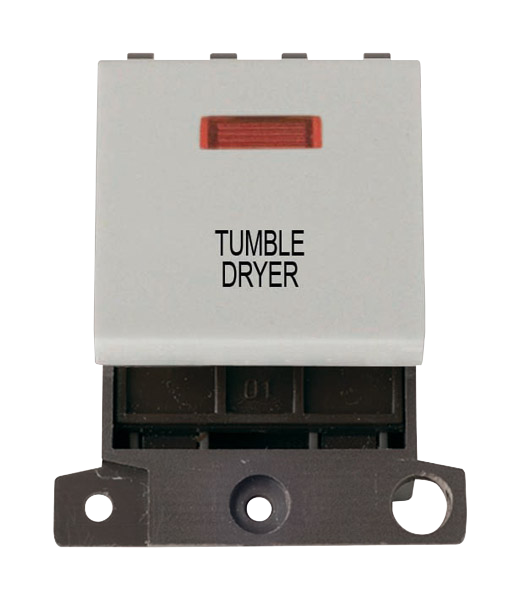 Click MiniGrid 20A DP TUMBLE DRYER Switch Module with Neon (Twin Width) MD023xx-TD