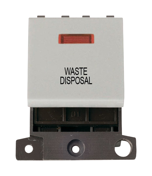 Click MiniGrid 20A DP WASTE DISPOSAL Switch Module with Neon (Twin Width) MD023xx-WD