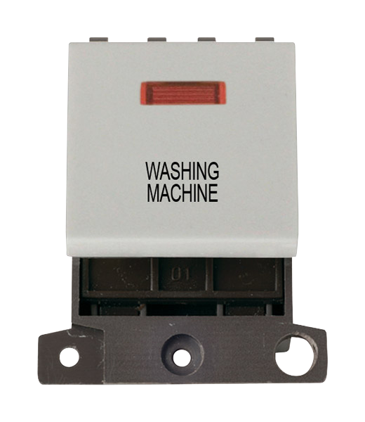 Click MiniGrid 20A DP WASHING MACHINE Switch Module with Neon (Twin Width) MD023xx-WM