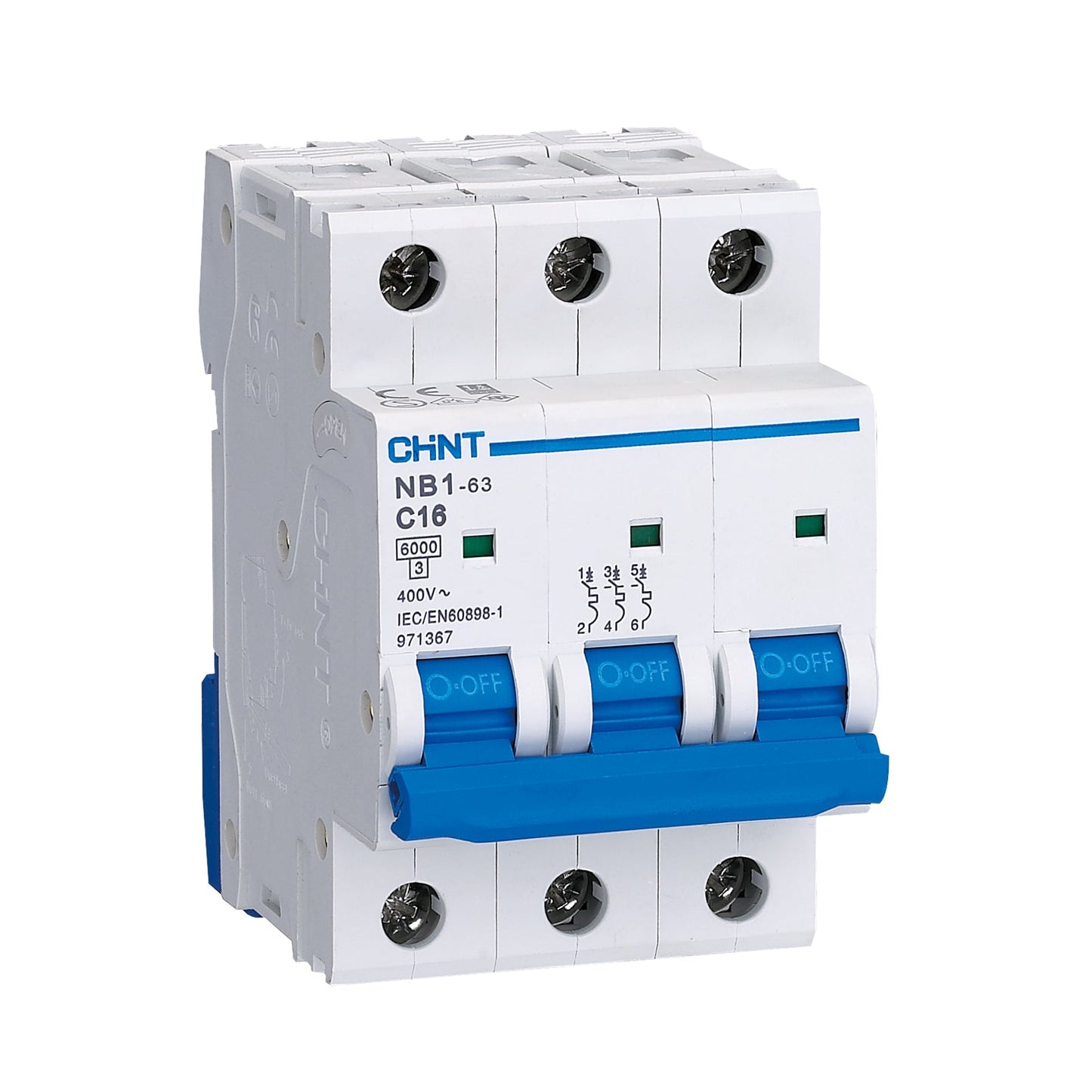 Chint NB1-63 Series 50A 3 Pole D Curve 6kA MCB NB1-63D3P50