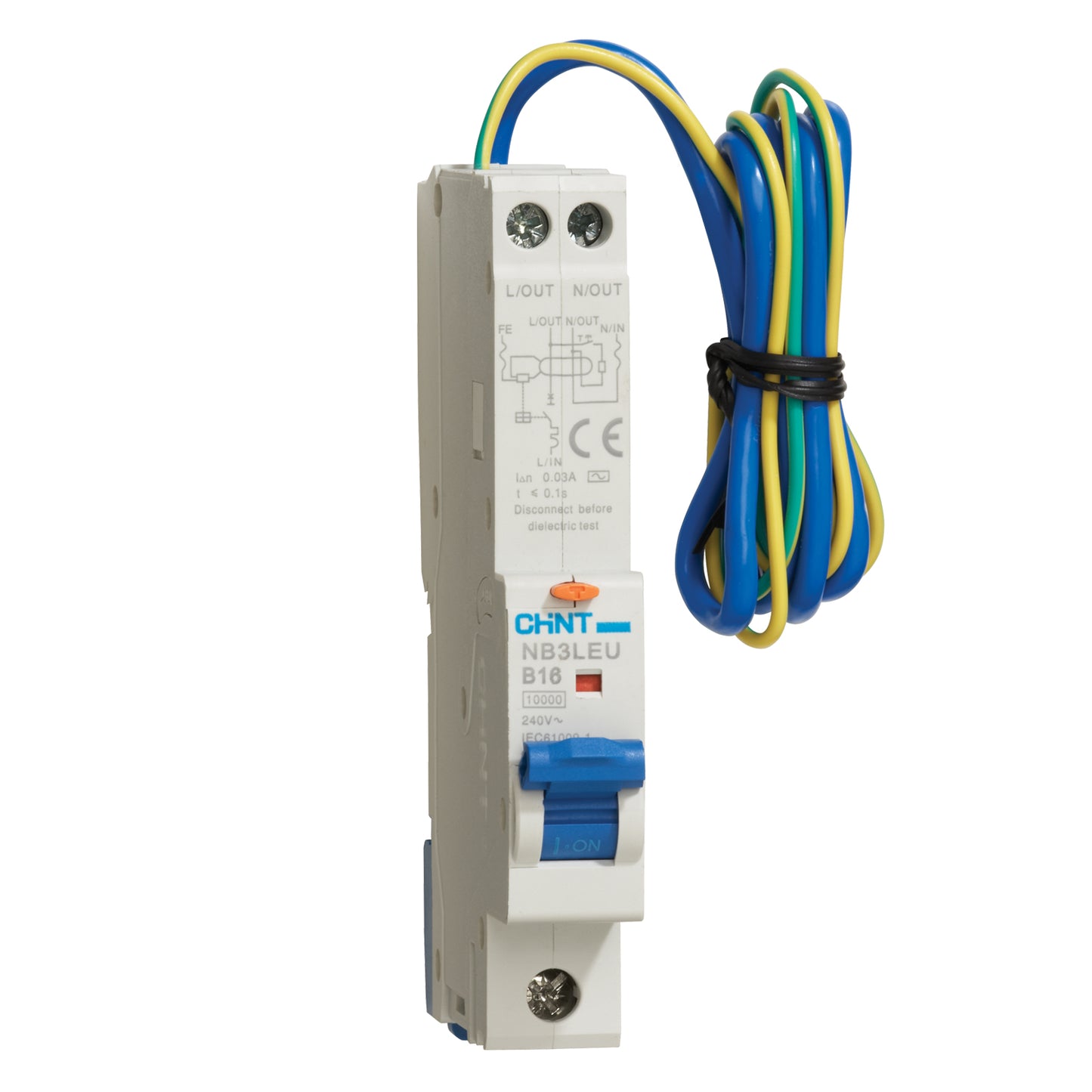 Chint NB3LEU Series 45A 1P+N 30mA 10kA Type A C Curve RCBO NB3LEU-A-C45