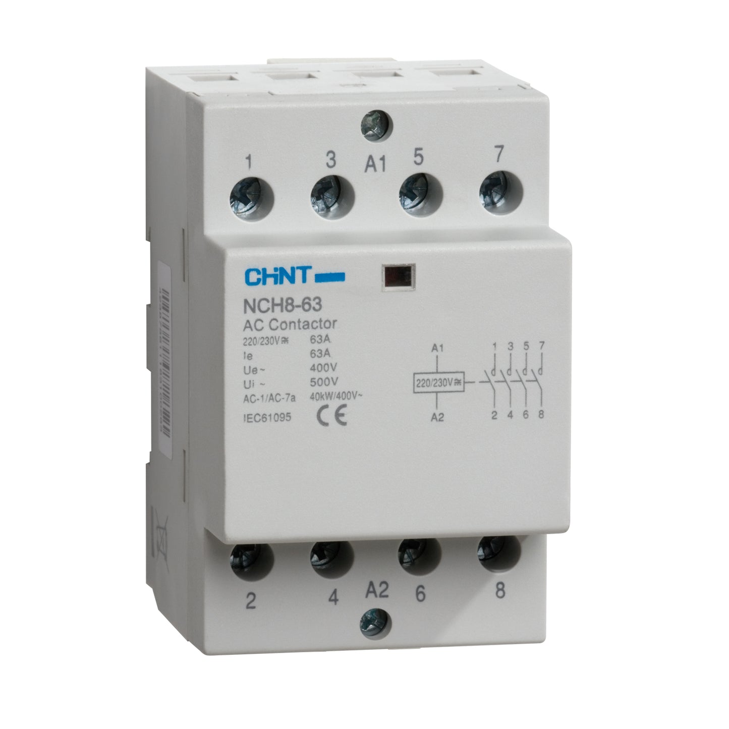 Chint 40A 230V 4 Pole 4 N/O Modular Contactor NCH8-4P-40