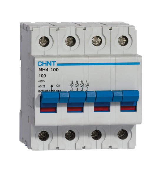 Chint NH4 Series 100A 4 Pole Isolator NH4-80408